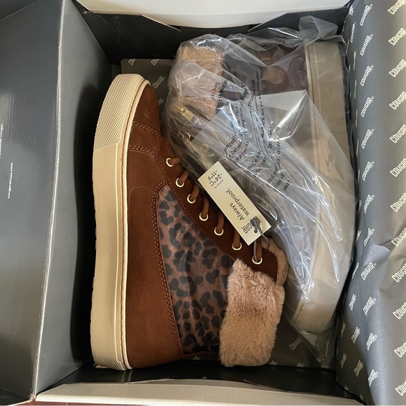 NIB Cougar Dublin Leopard Pint Suede Waterproof Sneaker Ankle Bootie Size 7 - Picture 2 of 9